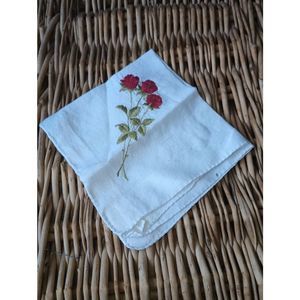 Vintage Red roses handkerchief